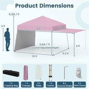 Tenda a baldacchino Pop-up 14X9.2 FT-rosa - Product Image 3