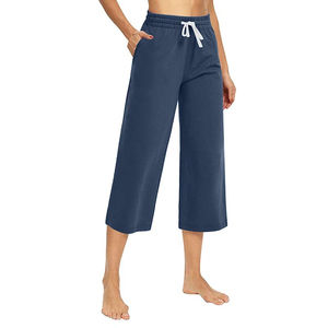 Pantalones Capri para Mujer, Casuales, Holgados, Deportivos, de Pierna Ancha, con Cordón, para Yoga, de Secado Rápido, Estilo Urbano, RRI-WSP-14 - Product Image 1