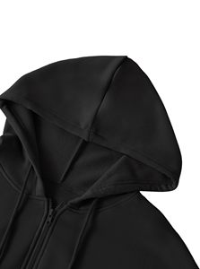 Ensemble jogging et sweat à capuche court personnalisé pour femme, automne-hiver, fermeture éclair, tenue de sport 2 pièces - Product Image 5
