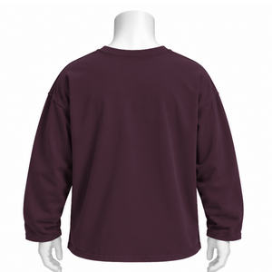 T-shirt à manches longues Plum Reversed LS, effet vintage, coupe ample, épaules tombantes, coton, unisexe, style streetwear décontracté - Product Image 2
