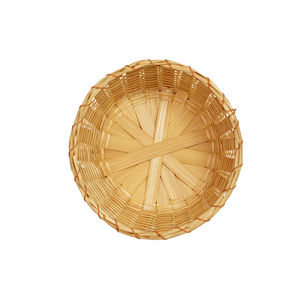 Panier rond en bambou naturel tissé à la main, écologique, avec couvercle, petit récipient de rangement, organiseur de table décoratif - Product Image 2