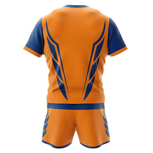 Camiseta de Fútbol Geométrica Azul y Naranja para Hombre, Sin Mangas, Cuello en V, Poliéster que Absorbe la Humedad, Ropa para Todas las Temporadas, Diseño Personalizado, Elástica - Product Image 2