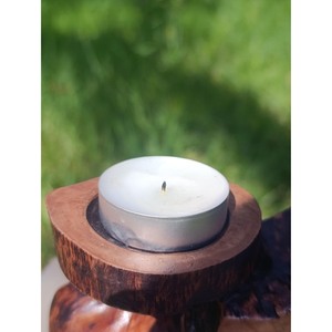 Porte-bougie en bois fait main, forme fantaisie, écologique, résistant à la chaleur, décoration de Pâques pour la maison - Product Image 3
