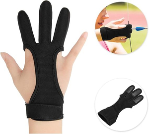 Gants de tir à l'arc OEM, logo personnalisé, marque privée, en cuir, trois doigts, équipement de tir à l'arc durable, vente en gros - Product Image 4