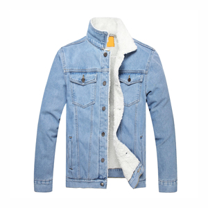 OEM Custom Front Logo Waterproof Breathable Denim Jacket for <b>Men</b> Winter High Street Fashion Cotton Blend Fitted Long Sleeve - Product Image 1