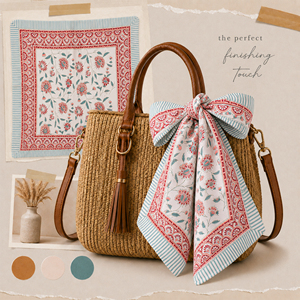 Cotton Floral Pattern <b>Square</b> Bandana <b>Scarf</b> Casual Spring Summer Accessory Skin-Friendly Multifunctional Headwear - Product Image 2