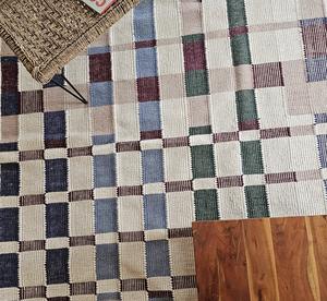 พรมดูร์รีทำมือจากขนสัตว์ |   พรมทอมือแบบแบนลายเรขาคณิต เป็นมิตรกับสิ่งแวดล้อม ขนสั้น สำหรับห้องนั่งเล่น ห้องนอน และสำนักงาน - Product Image 1