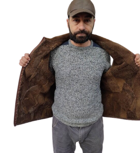 Gilet unisexe en peau de mouton marron clair - Product Image 2