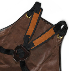 <b>Leather</b> Sleeveless Bib <b>Apron</b> with Pockets Heavy Duty Fashionable Workwear for Cleaning Supplies - Product Image 2