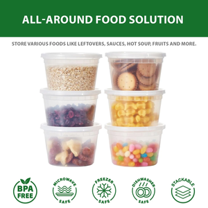 Contenedores de Plástico para Alimentos con Tapas, 50 Juegos, 32 oz, Herméticos, Libres de BPA, Aptos para Microondas/Congelador, Diseño Moderno, para Fiestas, Restaurantes y Comida para Llevar - Product Image 5