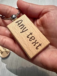 Porte-clés en bois style rustique, ambiance campagnarde, couleur unie, prix usine, vente en gros - Product Image 3