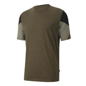 เสื้อยืดแขนสั้นสีเขียวมะกอกสำหรับผู้ชาย คอโอ ทรงปกติ ดีไซน์เรียบง่าย ระบายอากาศได้ดี - Product Image 2