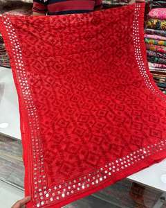 Dupatta Kalamkari brodée de style Phulkari, écharpe en modal brodée à la main avec imprimé paon, stoles en modal - Product Image 4