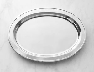Plat de service rond vintage en acier inoxydable cannelé – Présentoir intemporel pour célébrations culinaires - Product Image 2