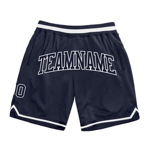 Custom Eco-Friendly Custom Navy Navy-<b>White</b> Authentic Throwback Basketball Shorts - Product Image 1