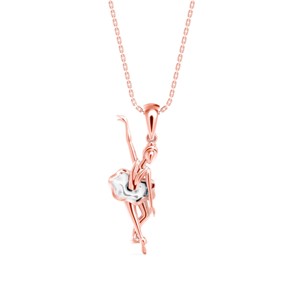 Collar con Colgante de Bailarina de Ballet en Plata de Ley para Niñas - Product Image 1