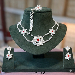 Último Modelo de MOLL JEWELLERS, Juego de Collar y Aretes Florales con Circonitas, Chapado en Oro Indio de 24K, Microincrustaciones para Mujer, Joyería Moderna para Bodas - Product Image 5