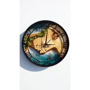 Luxury Epoxy Resin <b>Wall</b> <b>Clock</b> With Golden Accent <b>Design</b> For Contemporary Home Decoration Accessories Display - Product Image 2