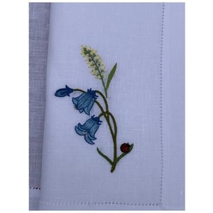 Custom Washable Reuse Embroidery Flowers in The Garden <b>Placemats</b> Napkins Sets 100% Linen Hemstitch Mats Home Wedding Events - Product Image 5