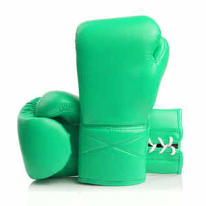 Gants de boxe en cuir de vachette rose, lacés, respirants, unisexes, équipement d'entraînement pour la boxe et le sparring - Product Image 2