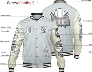 Veste d'hiver confortable pour homme, style Letterman, col montant, logo sur le devant, coupe-vent, haute qualité, écologique, à prix raisonnable - Product Image 3