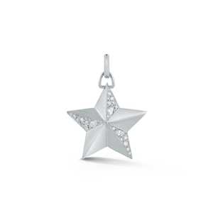 Colgantes de Medallón Escudo Estrella del Norte Celestial de 1 Pulgada con Diamante Cultivado en Laboratorio de Corte Redondo y Engaste Pavé, Oro Sólido de 14K, Venta al por Mayor - Product Image 3