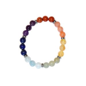 Pulsera de piedra de siete Chakras estirable de la mejor calidad para pulsera curativa Pulsera al por mayor Comprar en AAMEENA AGATE - Product Image 2