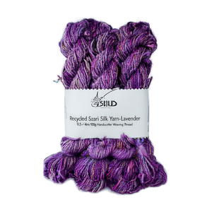 Recyceltes Sari-Seide Gedrehtes Bandgarn - Lavendel 0,5 Zoll 40m/100g Handgefertigter Webfaden - Product Image 2