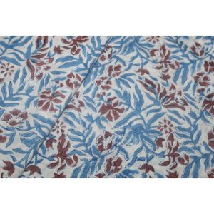 Ksy <b>Blue</b> Leaf Buti Print Hand Block Printed Cotton Fabric Wholesale Lightweight Cotton Fabric Indian Floral Dress Making - Product Image 2