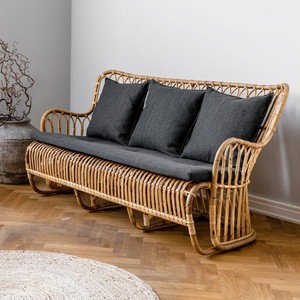 Curved frame rattan sofa lounges sustainable rattan sofas occasional chair for living room - Product Image 2