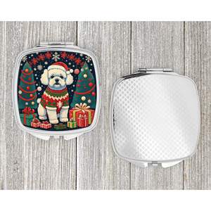 Bichon Frise Navidad compacto viaje maquillaje espejo plegable de mano bolsillo espejo decorativo para mujeres y niñas - Product Image 4