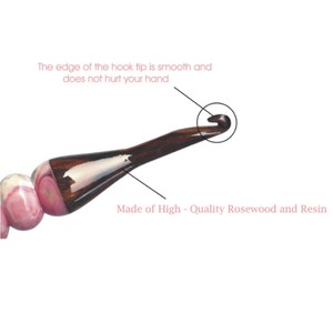 Custom Luxury Wood Resin <b>Crochet</b> <b>Hook</b> Ergonomic Knitting Needle Handle Smooth Weaving Craft Supplies Wholesale Knitting Kneedle - Product Image 2