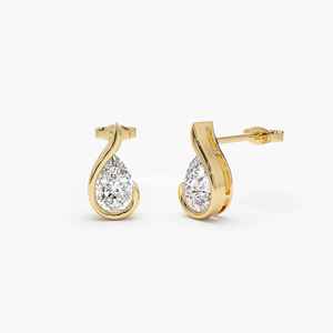 Pendientes de Diamante Cultivado en Laboratorio con Corte de Pera de 1.50 ct, Color D, Claridad VVS2, Oro Puro de 14k para Mujer, Pendientes de Diamante de Laboratorio de Lujo Únicos - Product Image 1