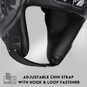 FARABI Boxing Head Guard <b>Dummy</b> Black PU Leather EVA Tattoo Design Hook & Loop Closure Sparring Training Gear Martial Arts - Product Image 3