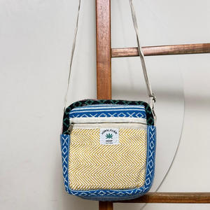 Bolso bandolera de cáñamo del Himalaya natural hecho a mano con bolsillo con cremallera frontal correa ajustable bolso de hombro de viaje ecológico - Product Image 2