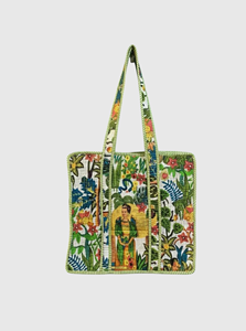 Bolso Tote de Lona Bordado Estilo Bohemio con Diseño Floral, Bolso de Compras para Mujer, Todas las Temporadas, Cierre Abierto - Product Image 2