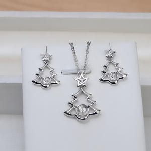 Pendientes de Plata S925 con Forma de Pentagrama y Árbol de Navidad para Mujer, Accesorio de Moda 2022, Bandeja de Plata para DIY con Perla, Bandeja Vacía 1271 - Product Image 2