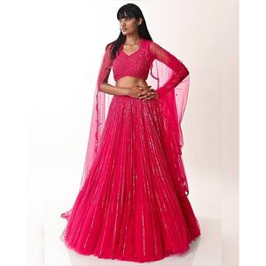 Designer Wedding Apparel Party Wear Lehenga Choli with Sequence Work - Product Image 3