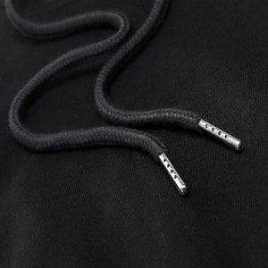 Sudadera con Capucha Negra Regular de Manga Larga, Color Sólido, Informal, de Felpa Tejida, para Mujer, para Otoño e Invierno - Product Image 3