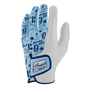 Guante de Golf para Mano Derecha, Cuero Cabretta, Ligero, Antideslizante, Unisex, Cierre de Velcro, Deportivo, Blanco con Ribete Azul - Product Image 2