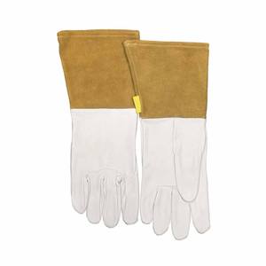 Gants de soudage TIG en cuir de chèvre et croûte de cuir de vache, protection robuste des mains, résistants aux flammes, pour la lutte contre les incendies et la construction - Product Image 1