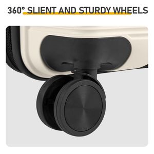 Set di Valigie 3 in 1 con Serratura Non-TSA Personalizzata, Trolley in PP Bianco Sporco nelle Misure 20, 24 e 28 Pollici - Product Image 5