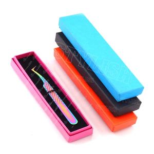 Pinzas de extensión de pestañas de acero inoxidable Accesorios de logotipo personalizado a granel Herramientas Pinzas de pestañas con embalaje de caja - Product Image 1
