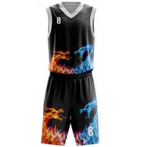 Conjunto de Camiseta de Baloncesto sin Mangas Azul para Hombre, Estampado Degradado, Uniformes de Poliéster que Absorben la Humedad, Pantalones Cortos con Cintura Elástica - Product Image 4