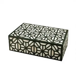 Resin Inlay Jewelry Organizer Box Floral Marble Storage <b>Case</b> with Lid for Dresser <b>Vanity</b> Tabletop - Product Image 2