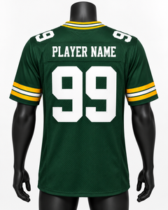 Custom American <b>Football</b> Jersey Men's Plus Size Green Mesh V-Neck Adjustable Strap Short Sleeve Team Name 99 Number <b>Print</b> - Product Image 2