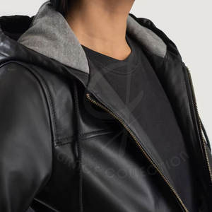 Sweat à capuche zippé en tricot noir pour femme, design minimaliste, veste à capuche décontractée, streetwear, mode hiver, imperméable, séchage rapide, USA Europe - Product Image 3