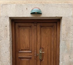 Outdoor Copper <b>Wall</b> <b>Sconce</b> <b>Light</b> with Green Patina Round Design Mediterranean Style Waterproof for Living Room - Product Image 3