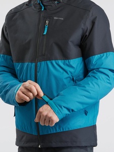 Veste matelassée à capuche pour homme, color-block, imperméable, fermeture éclair sur le devant, style sportif, vêtement d'hiver, coupe classique, extérieur en polyester - Product Image 5
