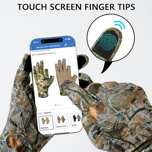 Camo Hunting <b>Gloves</b> Lightweight Touchscreen <b>Gloves</b> for <b>Warm</b> Weather Fishing Hiking Outdoor Activities - Product Image 3
